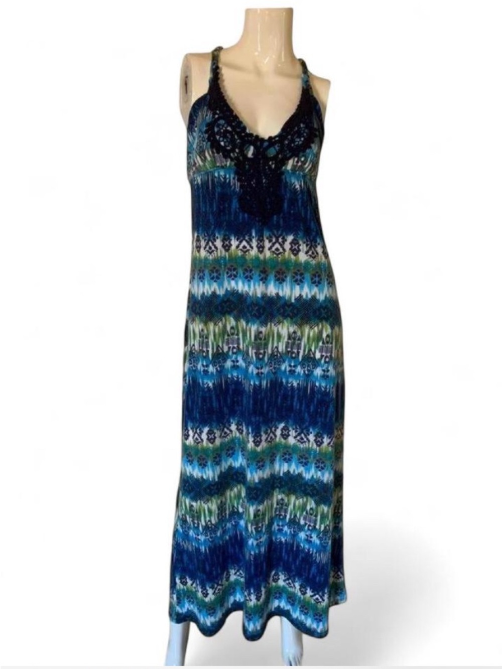 6 Degrees Blue & Green Maxi Dress - Picture 1 of 7
